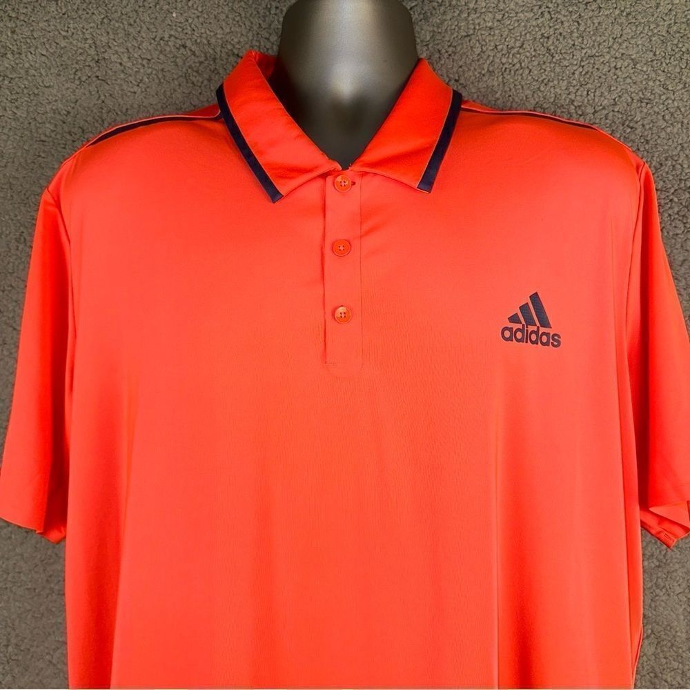 Adidas Shirt Mens XL Red Flash Barricade Ventilated Climacool Wicking Golf Polo - Picture 7 of 16